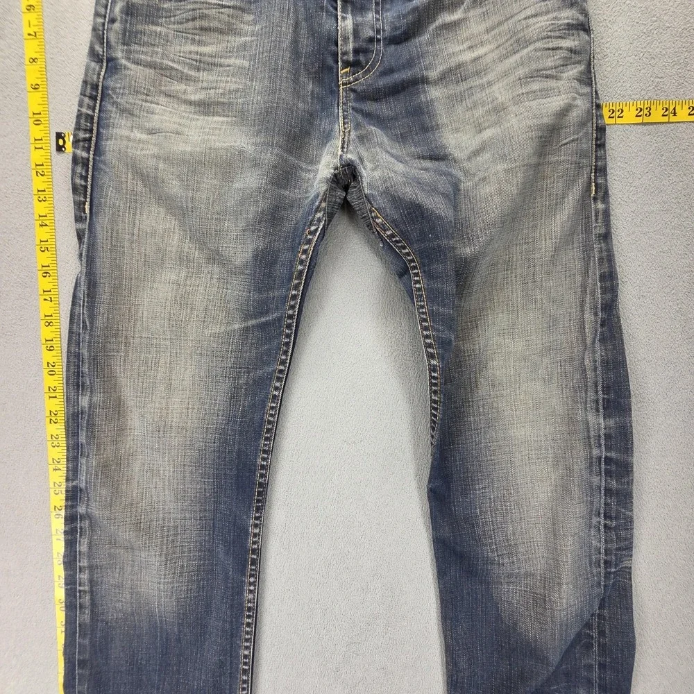 Vintage Levis 504 Jeans Mens 32x32 Blue Straight Engineered Whiskers Honeycomb